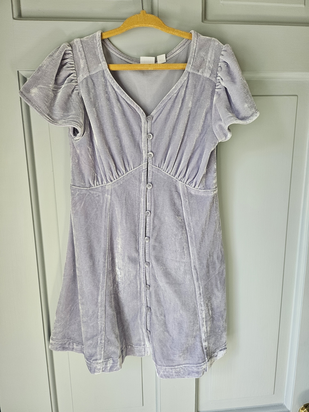 GAP Lavender Velvet Button-Front Dress